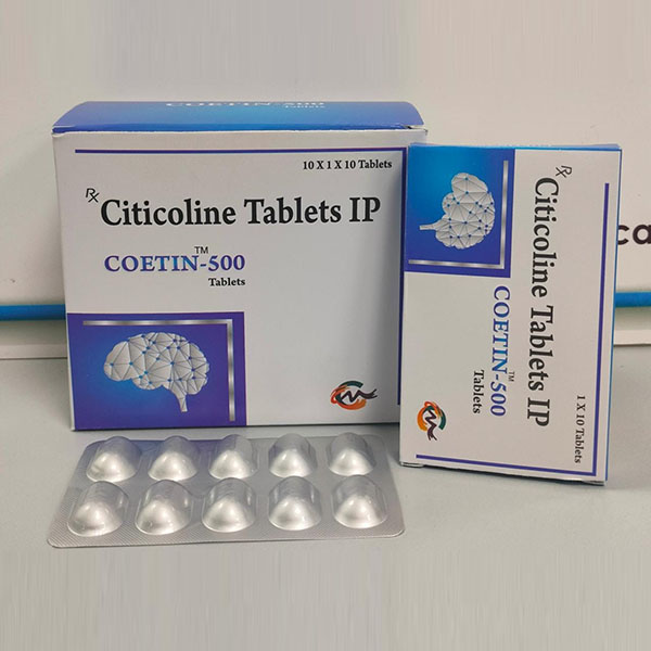 Product Name: Coetin 500, Compositions of Coetin 500 are Citiclone  Tablets IP - Aseric Pharma