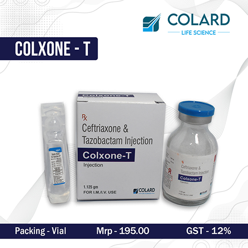 Product Name: COLXONE   T, Compositions of COLXONE   T are Ceftriaxone & tazobactam injection - Colard Life Science