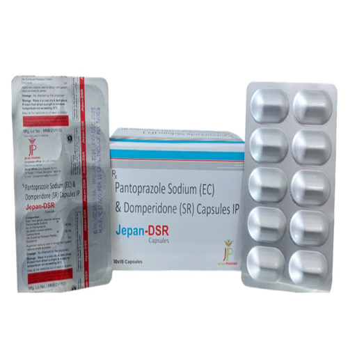 Product Name: JepanDSR, Compositions of JepanDSR are Pantoprazole Sodium (EC) & Domperidone (SR) Capsules IP - Jecks Pharma