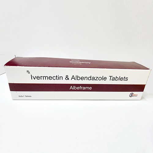 Product Name: Albeframe, Compositions of Albeframe are Ivermectin & Albendazole Tablets - Bkyula Biotech