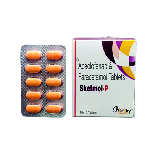Product Name: Sketmol P, Compositions of Sketmol P are Aceclofenac & Paracetamol Tablets - Biosky Remedies