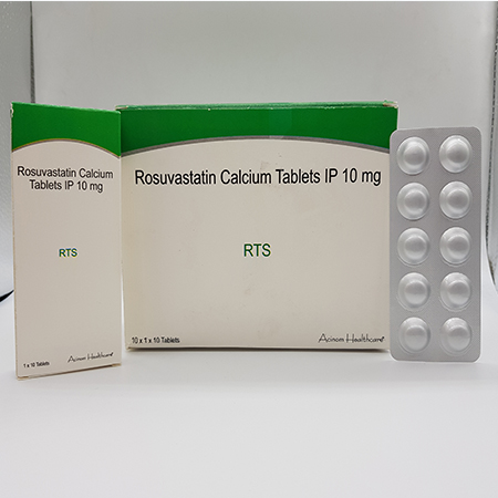 Product Name: RTS, Compositions of RTS are Rosuvastatin Calcium Tablets IP 10  mg - Acinom Healthcare