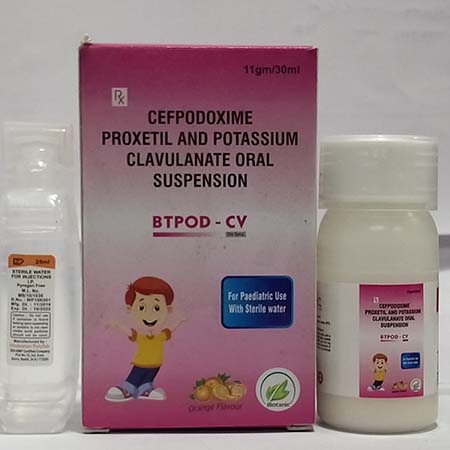 Product Name: Btpod CV, Compositions of Btpod CV are Cefpodoxime Proxetil & Potaassium Clavulanate Oral Suspension - Biotanic Pharmaceuticals