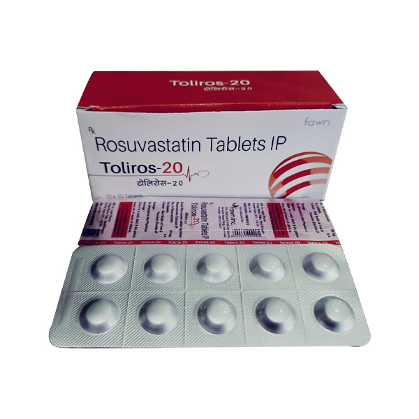 Product Name: TOLIROS 20, Compositions of Rosuvastatin I.P. 20 mg. are Rosuvastatin I.P. 20 mg. - Fawn Incorporation