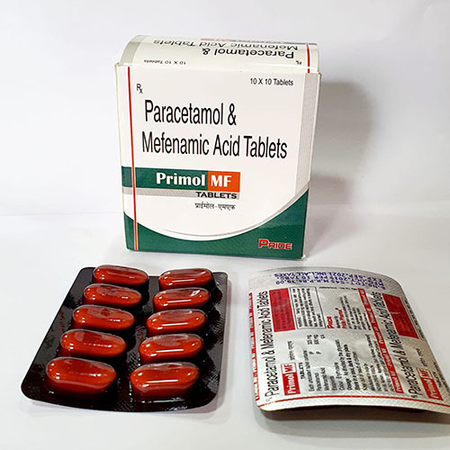 Product Name: Primol MF, Compositions of Primol MF are Paracetamol & Mefenamic Acid Tablets - Pride Pharma