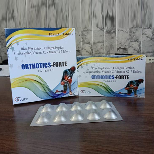 Product Name: Orthotics Forte, Compositions of Orthotics Forte are Rose Hip Extract,Collagen Peptide,Glucosamine,Vitamin c,Vitamin k27 Tablets - Jonathan Formulations