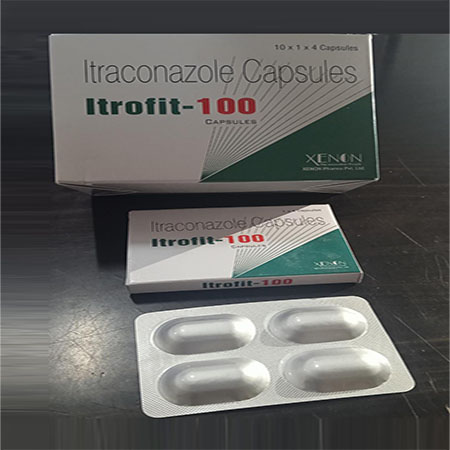 Product Name: Itrofit 100, Compositions of Itrofit 100 are Itraconazole Capsules - Xenon Pharma Pvt. Ltd