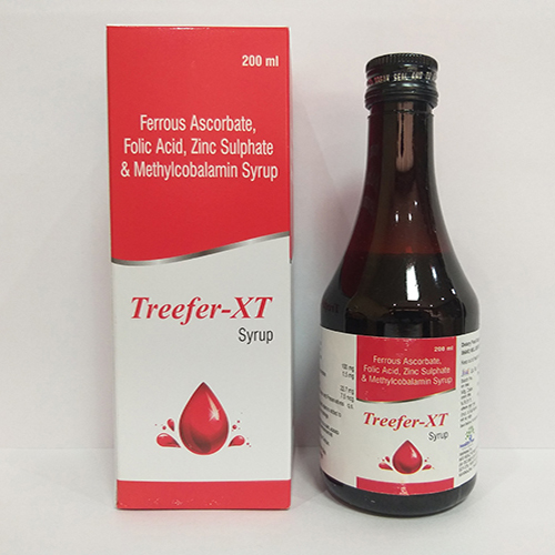 Product Name: Treefer XT, Compositions of Treefer XT are Ferrous Ascorbate Folic Acid,Zinc Sulphate & Methylcobalamin Syrup - Healthtree Pharma (India) Private Limited