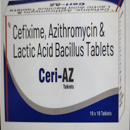 Product Name: Ceri AZ, Compositions of Ceri AZ are Cefixime Azithromycin & Lactic Acid Bacillius - G N Biotech