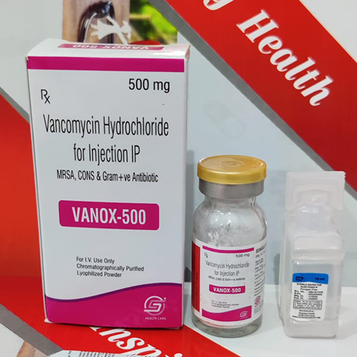 Product Name: VANOX 500, Compositions of VANOX 500 are Vancomycin Hydrochloride for Injection IP - C.S Healthcare