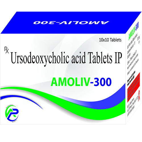 Product Name: Amoliv 300, Compositions of Amoliv 300 are Ursodeoxycholic Acid  Tablets IP - Ambrosia Pharma