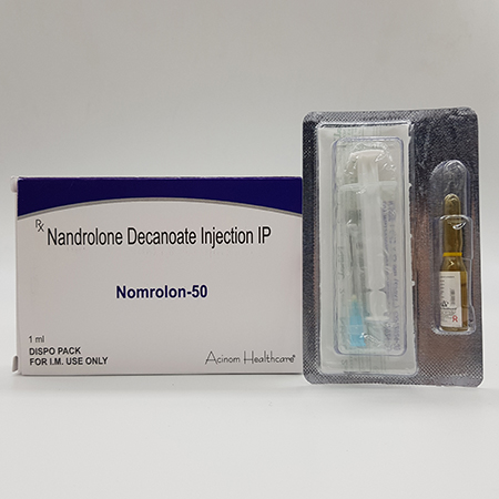 Product Name: Nomrolon 50, Compositions of Nomrolon 50 are Nandrolone Decanoate injection IP - Acinom Healthcare