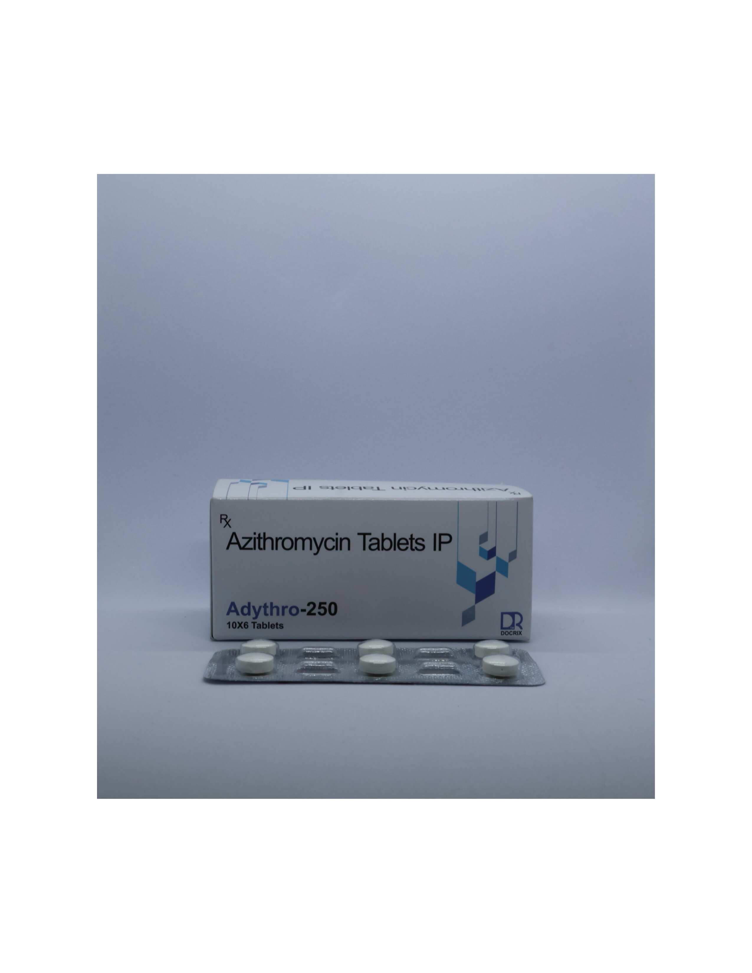 Product Name: Adythro 250, Compositions of Adythro 250 are Azithromycin Tablets IP - Docrix Healthcare