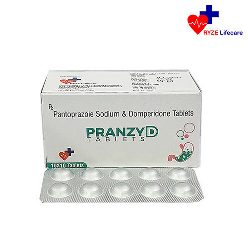 Product Name: Pranzy D Tablets , Compositions of Pranzy D Tablets  are Pantoprazole Sodium & Domperidone Tablets - Ryze Lifecare