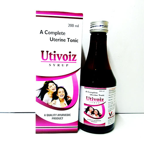 Product Name: Utivoiz, Compositions of Utivoiz are Uterine tonic for females Ayurvedic Prepration PATENT FORMULA - Voizmed Pharma Private Limited