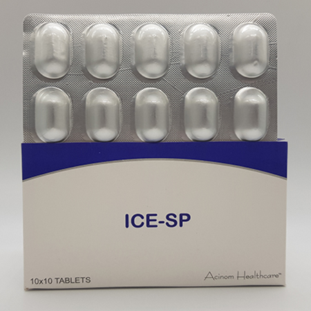 Product Name: Ice SP, Compositions of Ice SP are Genericart Aceclofenac, Paracetamol, Serratiopeptidase - Acinom Healthcare