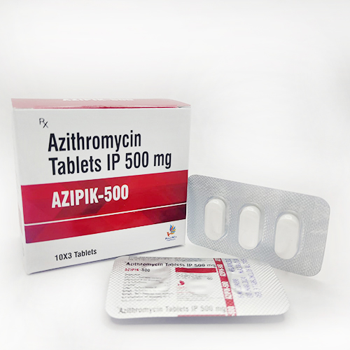 Product Name: Azipik 500, Compositions of Azipik 500 are AzithromicinTablets Ip 500 mg - Peakwin Healthcare