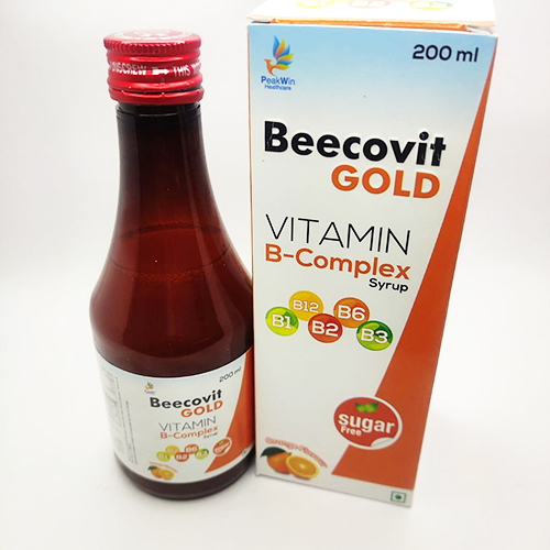 Product Name: Beecovit Gold, Compositions of Beecovit Gold are Vitamin B Complex Syrup - Peakwin Healthcare