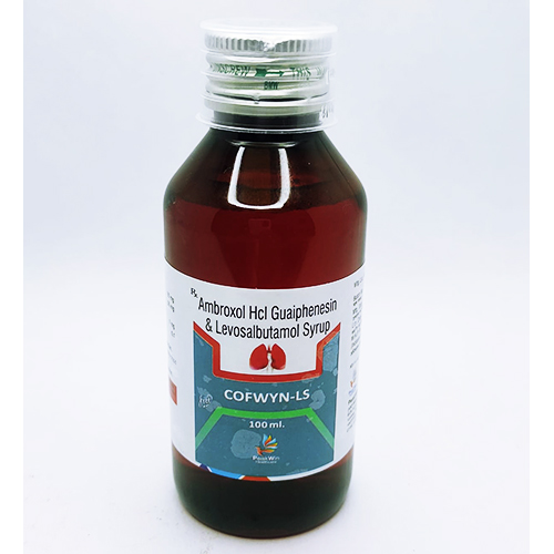 Product Name: Cofwyn Ls, Compositions of Cofwyn Ls are Ambroxol Hcl Guaiphenesin  Levosalbutamol Syrup - Peakwin Healthcare