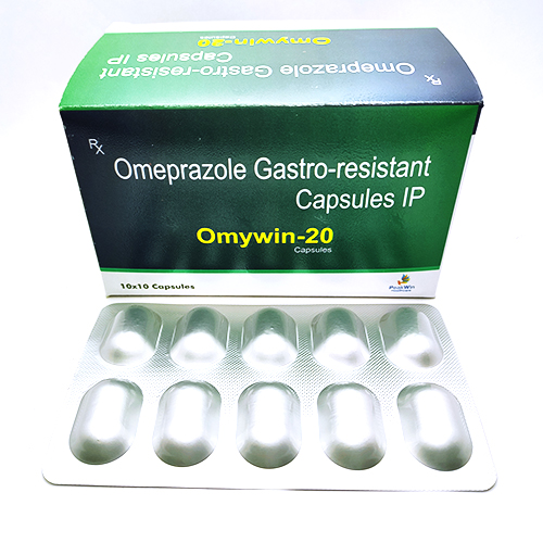Product Name: Omywin 20, Compositions of Omywin 20 are Omeprazole And Gastro-Resistant Capsules Ip - Peakwin Healthcare