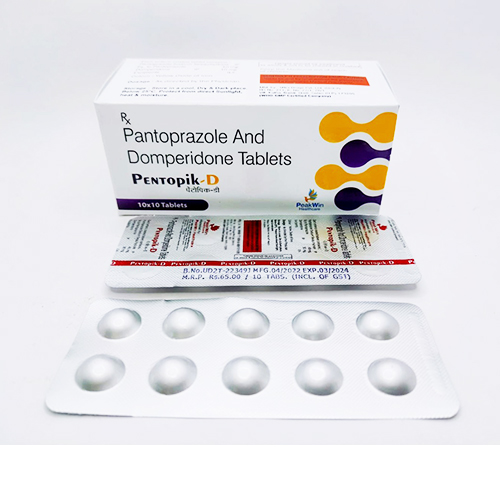 Product Name: Pentopik D, Compositions of Pentopik D are Pantoprazole And Domperidone Tablets - Peakwin Healthcare