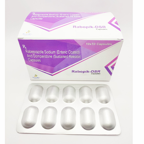 Product Name: Rabopik Dsr, Compositions of Rabopik Dsr are Rebeprazole Sodium(Enteric Coated) & Domperidone (Sustained Release) Capsules - Peakwin Healthcare