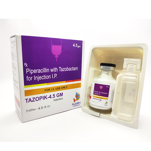 Product Name: Tazopik 4.5 gm, Compositions of Tazopik 4.5 gm are Piperacillin With Tazobactom For Injection Ip - Peakwin Healthcare