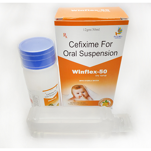 Product Name: Winflex 50, Compositions of Winflex 50 are Cefixime For Oral Suspension - Peakwin Healthcare