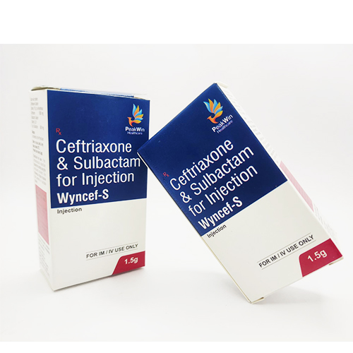 Product Name: Wyncef S, Compositions of Wyncef S are Ceftriaxone & Sulbactam For Injecton - Peakwin Healthcare