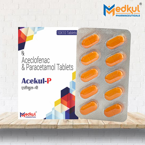 Product Name: Acekul P, Compositions of Acekul P are Aceclefenac &  Parecetamol Tablets - Medkul Pharmaceuticals
