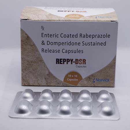 Product Name: Reppy DSR, Compositions of Reppy DSR are Enetric Coated Rabeprazole and Domeperidone Sustained Release Capsules - Norvick Lifesciences