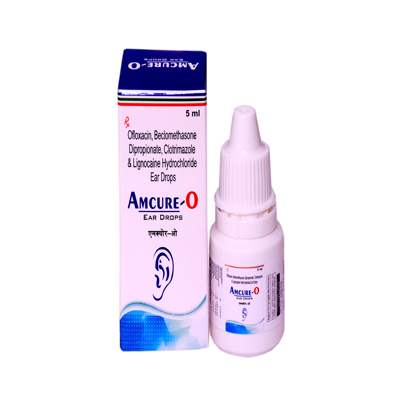 Product Name: Amcure O, Compositions of Amcure O are Ofloxacin Beclomethasone Clotrimazole Lignocaine Ear Drops - ISKON REMEDIES