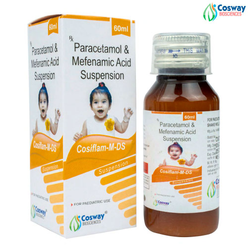 Product Name: COSIFLAM M DS, Compositions of COSIFLAM M DS are MEFANIMIC ACID 100 MG+PARACETAMOL 250 MG - Cosway Biosciences
