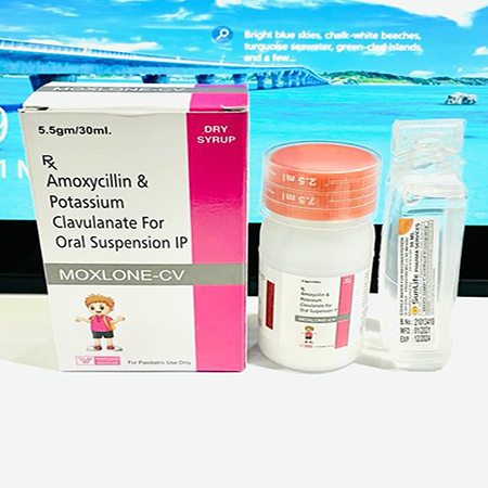 Product Name: Moxlone CV, Compositions of Moxlone CV are Amoxycillin & Potassium Clavulanate - Waylone Healthcare