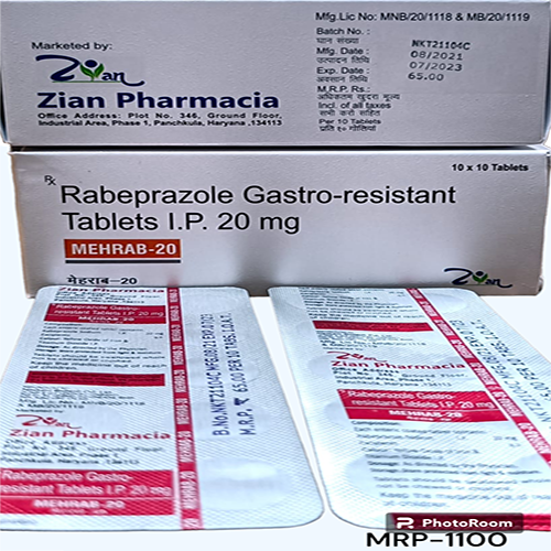 Product Name: MEHRAB 20, Compositions of MEHRAB 20 are Rabeprazole Gastor-resistant Tablets I.P. 20 mg  - Arlig Pharma