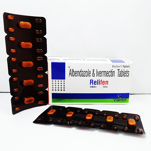 Product Name: Relifen, Compositions of Relifen are Albendazole 400 mg Plus Ivermectin 6 mg  - Voizmed Pharma Private Limited