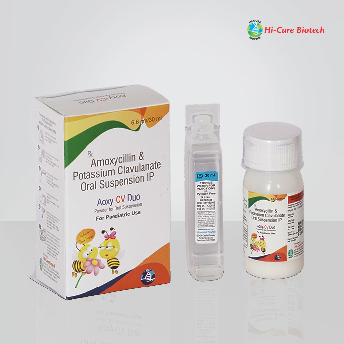 Product Name: AOXY CV DUO, Compositions of AOXY CV DUO are AMOXYCILLIN 400 MG + CLAUVANIC ACID 57 MG - Reomax Care