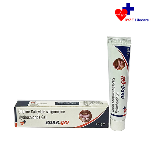 Product Name: CURE GEL, Compositions of CURE GEL are Choline Salicylate & Lignocaine Hydrochloride Gel - Ryze Lifecare