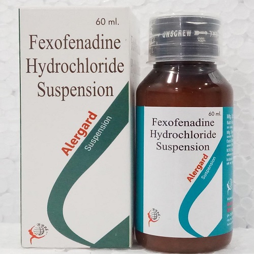 Product Name: ALERGARD, Compositions of ALERGARD are Fexofenadine Hydrochloride Suspension - Biomax Biotechnics Pvt. Ltd
