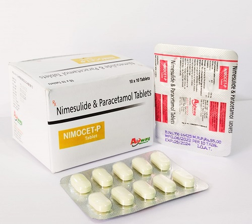 Product Name: Nimocet P, Compositions of Nimocet P are Nimesulide & Paracetamol Tablets - Aidway Biotech