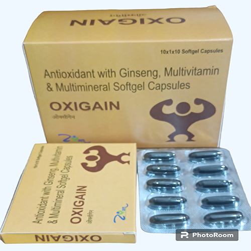 Product Name: OXIGAIN, Compositions of OXIGAIN are Antiosidant with Ginseng, Multivitamin & Multimineral Softgel Capsules  - Arlig Pharma