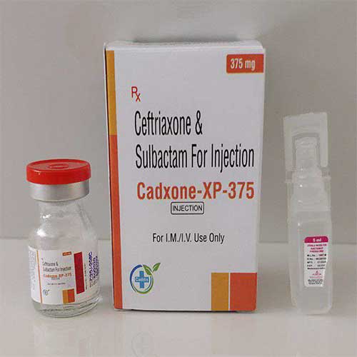 Product Name: Cadxone XP 375, Compositions of Cadxone XP 375 are Ceftriaxone & sulbactom For Injection - Caddix Healthcare