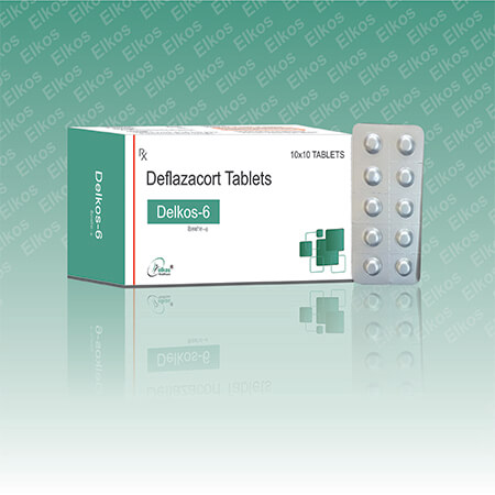 Product Name: Delkos 6, Compositions of Delkos 6 are Deflazacort Tablets - Elkos Healthcare Pvt. Ltd