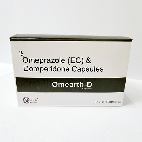Product Name: Omearth D, Compositions of Omearth D are Omeprazole (EC) & Domperidone Capsules - Bkyula Biotech