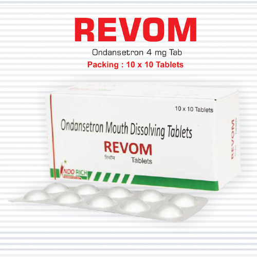 Product Name: Revom, Compositions of Revom are Ondansetron Mouth Dissolving Tablets - Pharma Drugs and Chemicals
