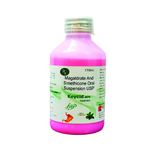 Product Name: Keycid MPS, Compositions of Keycid MPS are Magaldrate and Simethicone Oral Suspension USP - Healthkey Life Science Private Limited
