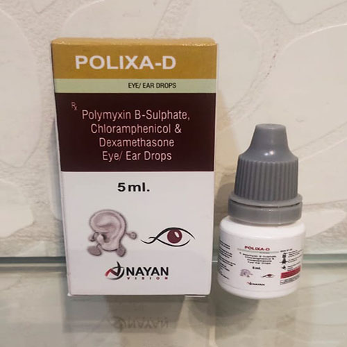 Product Name: Polixa D, Compositions of Polixa D are Polyethylene B-Sulphate Chloramphenyl & Dexamethasone Eye/Ear Drops - Arlak Biotech