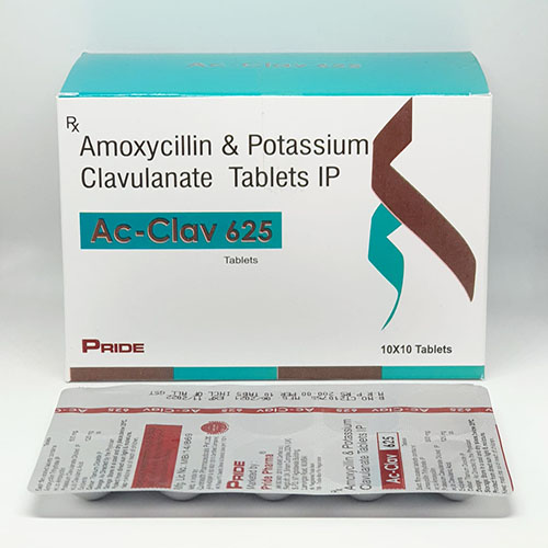 Product Name: Ac Clav 625 , Compositions of Ac Clav 625  are Azithromycin & Potassium Clavulanate Tablets IP - Pride Pharma
