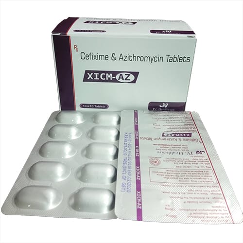 Product Name: Xicm Az, Compositions of Xicm Az are Cefixime & Azithromycin Tablets - JV Healthcare
