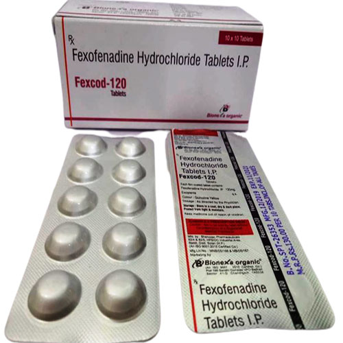 Product Name: Fexcod 120, Compositions of Fexcod 120 are Fexofenadine Hydrochloride - Bionexa Organic